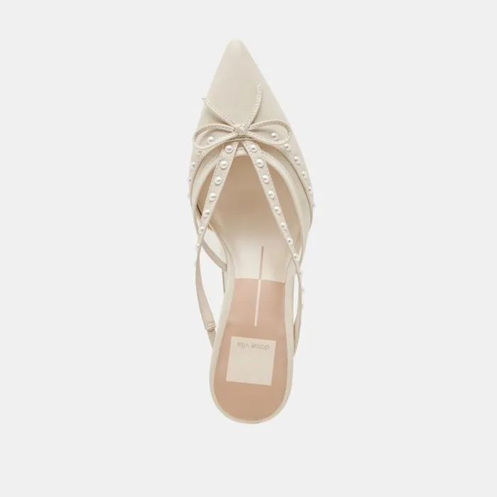 Dolce Vita Kylene Pearl Heels Vanilla Leather Women Heels