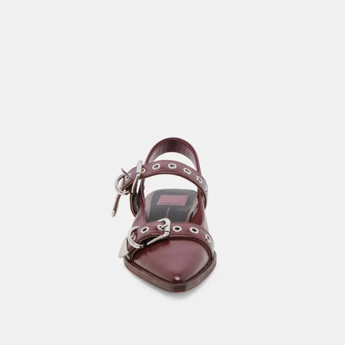 Dolce Vita Labell Flats Burgundy Crinkle Patent Women Flats and Loafers