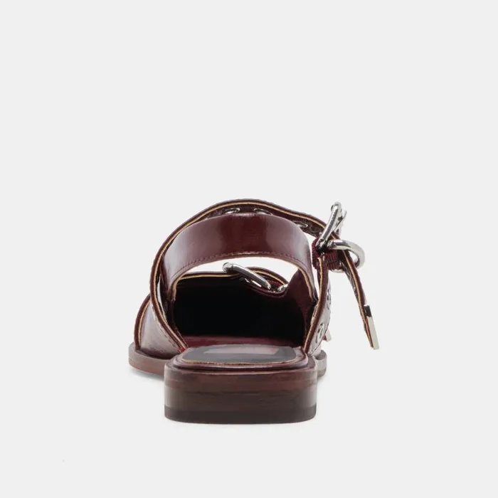 Dolce Vita Labell Flats Burgundy Crinkle Patent Women Flats and Loafers