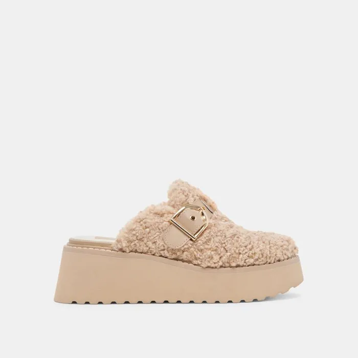 Dolce Vita Lelani Plush Flats Natural Plush Women Flats and Loafers