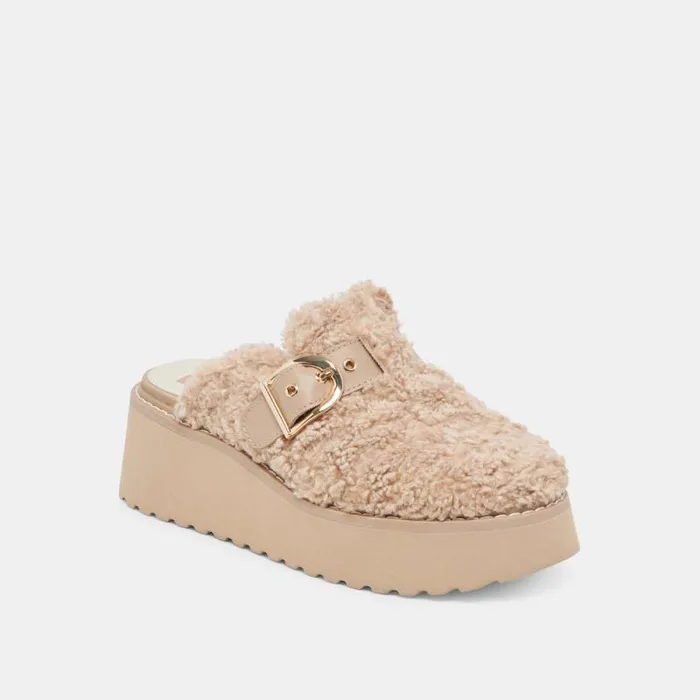 Dolce Vita Lelani Plush Flats Natural Plush Women Flats and Loafers