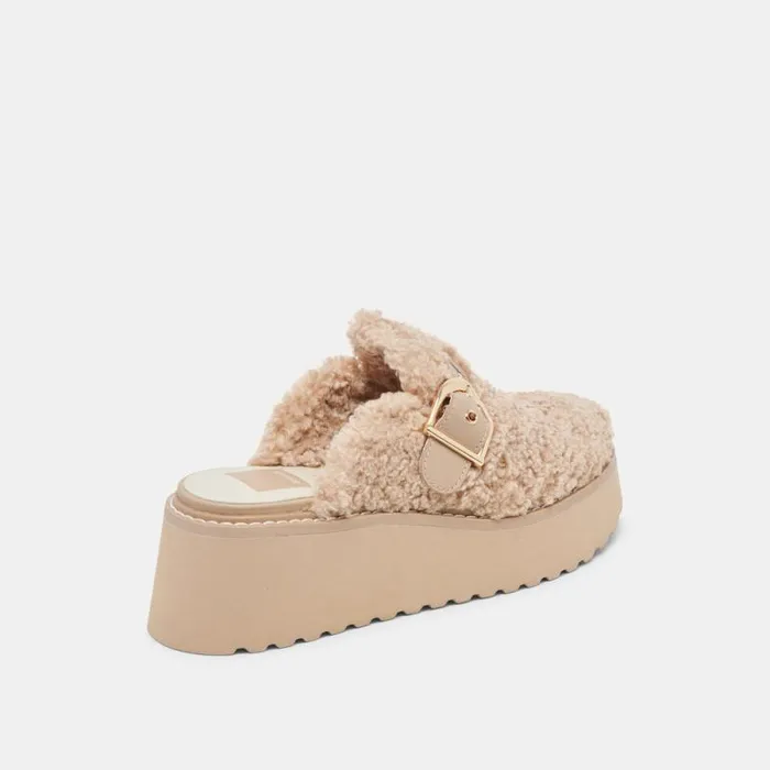 Dolce Vita Lelani Plush Flats Natural Plush Women Flats and Loafers