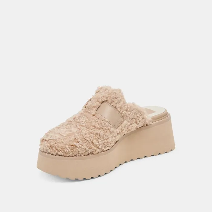 Dolce Vita Lelani Plush Flats Natural Plush Women Flats and Loafers
