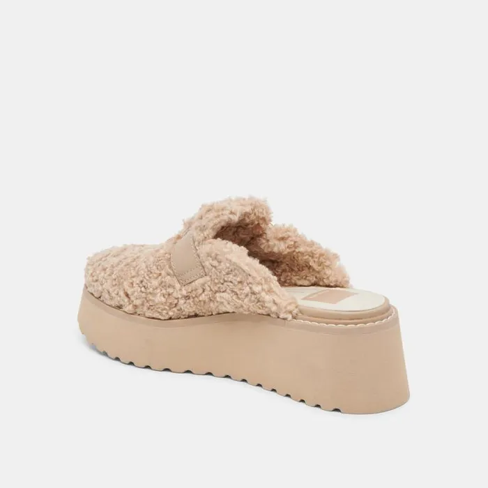 Dolce Vita Lelani Plush Flats Natural Plush Women Flats and Loafers