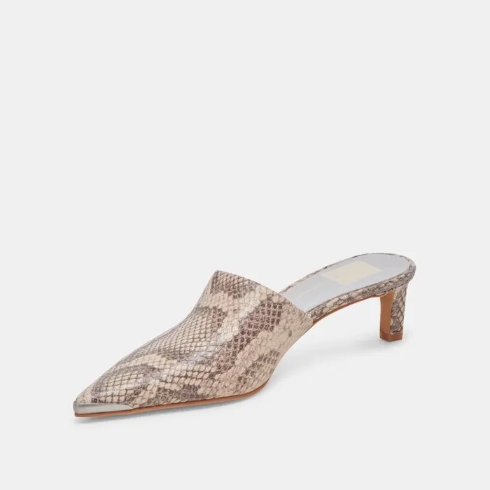 Dolce Vita Lexy Heels Sand Snake Embossed Women Heels