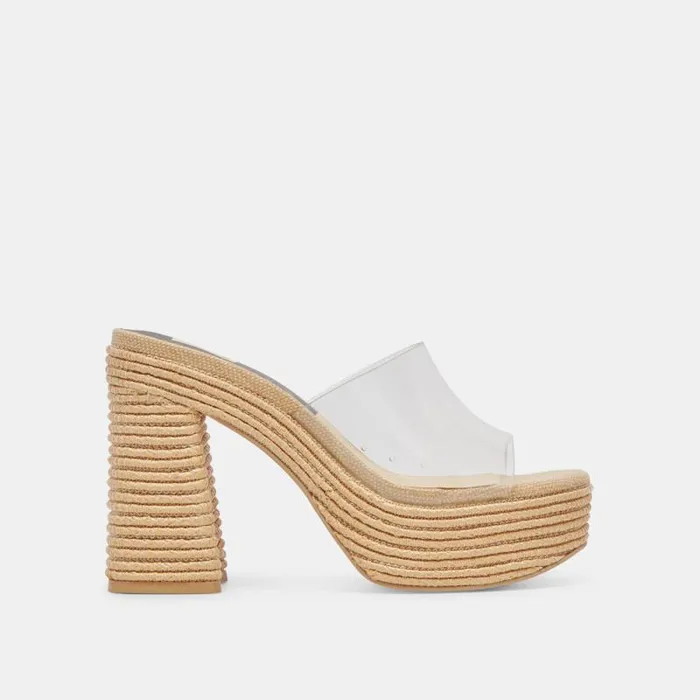 Dolce Vita Lichia Heels Natural Vinyl Women Heels