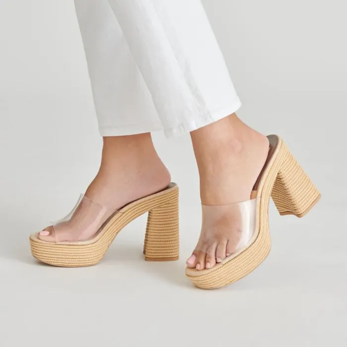 Dolce Vita Lichia Heels Natural Vinyl Women Heels