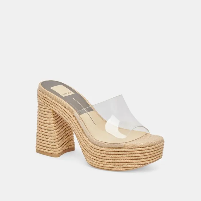Dolce Vita Lichia Heels Natural Vinyl Women Heels
