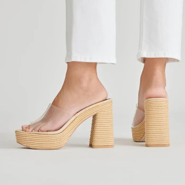 Dolce Vita Lichia Heels Natural Vinyl Women Heels