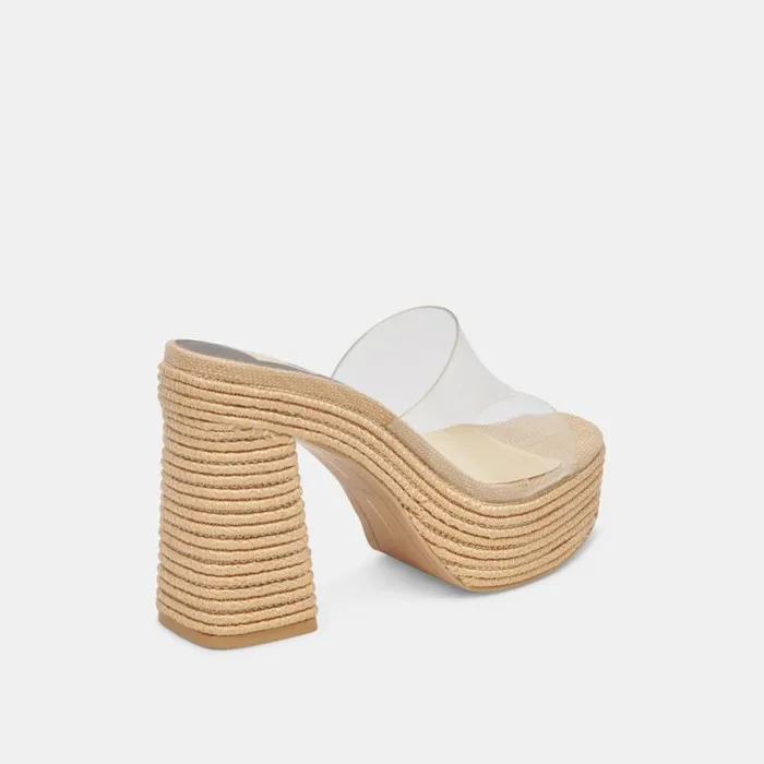 Dolce Vita Lichia Heels Natural Vinyl Women Heels