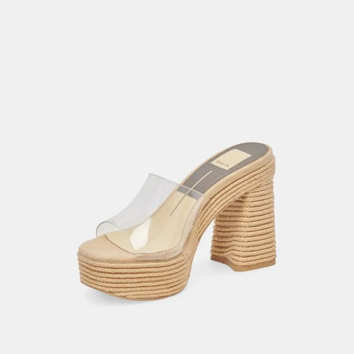 Dolce Vita Lichia Heels Natural Vinyl Women Heels