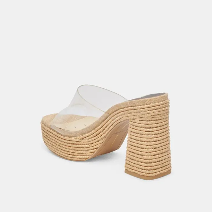 Dolce Vita Lichia Heels Natural Vinyl Women Heels