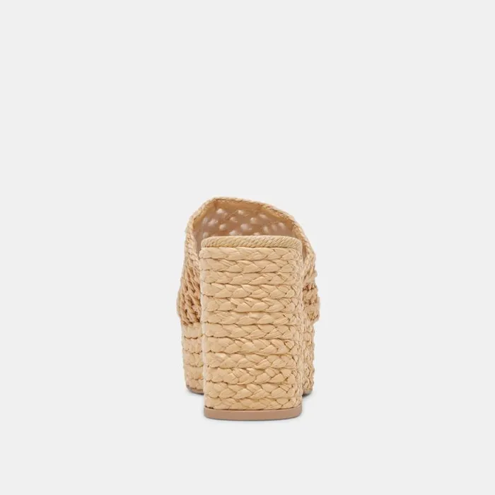 Dolce Vita Lisha Heels Lt Natural Raffia Women Sandals