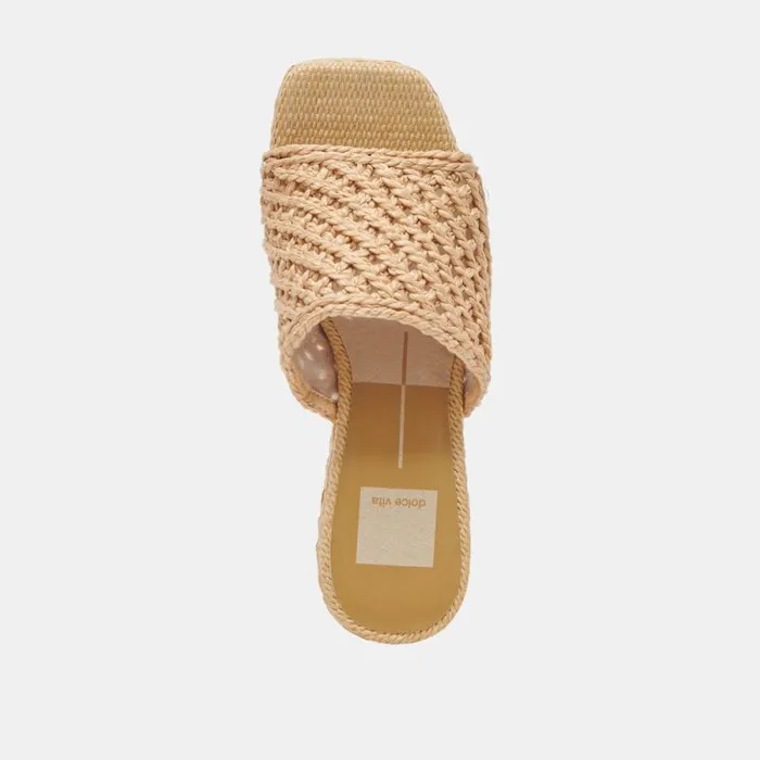 Dolce Vita Lisha Heels Lt Natural Raffia Women Sandals