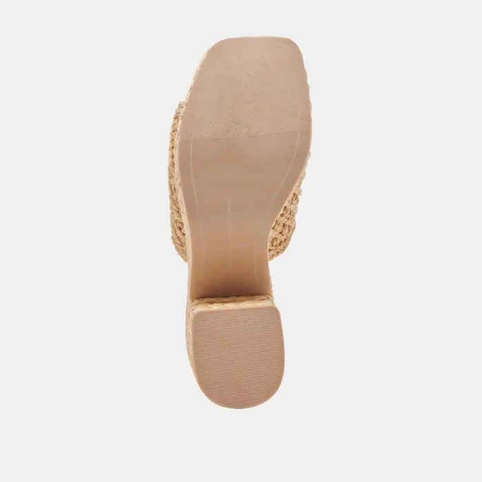 Dolce Vita Lisha Heels Lt Natural Raffia Women Sandals