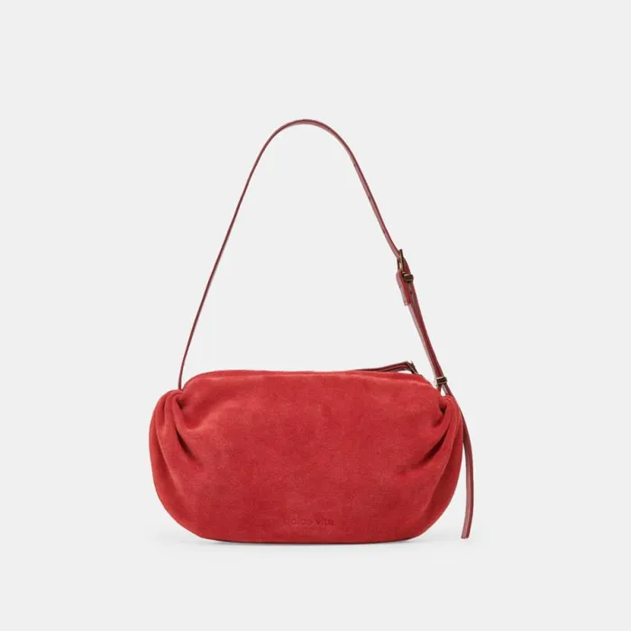 Dolce Vita Livi Shoulder Bag Red Suede Women Handbags