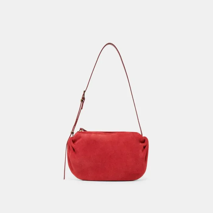 Dolce Vita Livi Shoulder Bag Red Suede Women Handbags