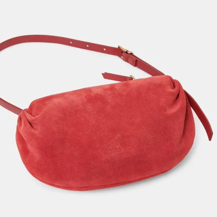 Dolce Vita Livi Shoulder Bag Red Suede Women Handbags