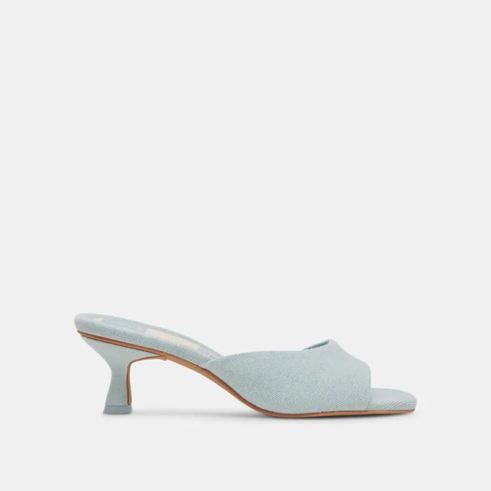 Dolce Vita Macoy Heels Light Blue Denim Women Sandals