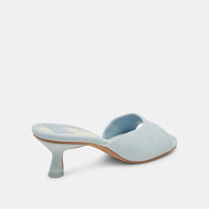 Dolce Vita Macoy Heels Light Blue Denim Women Sandals