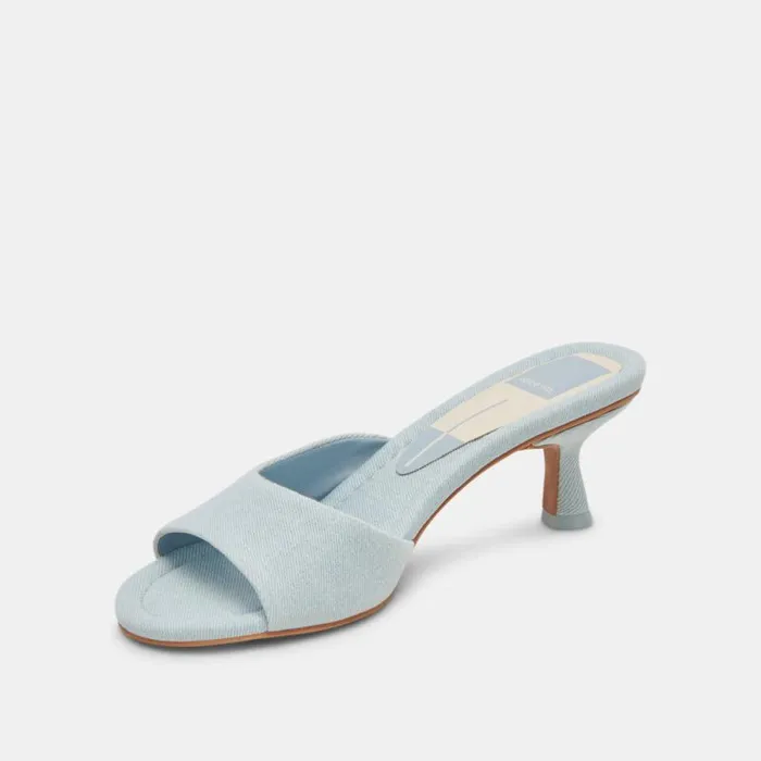 Dolce Vita Macoy Heels Light Blue Denim Women Sandals
