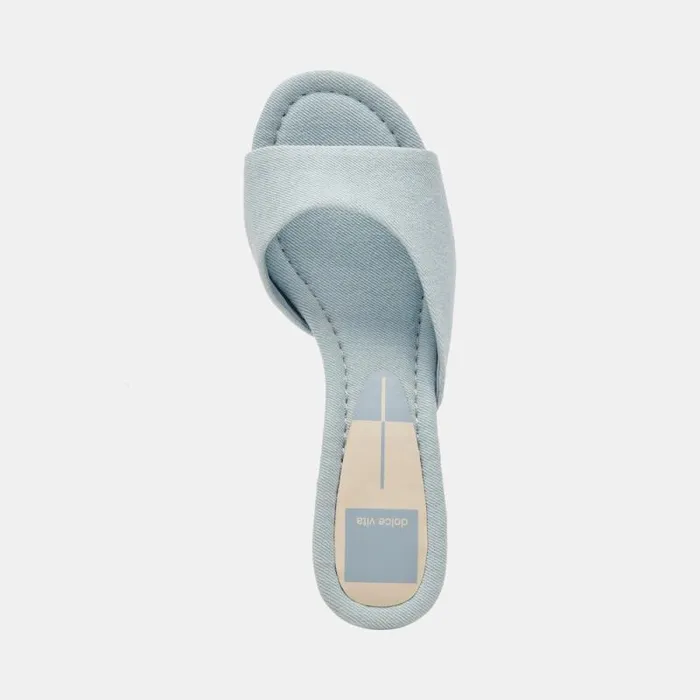 Dolce Vita Macoy Heels Light Blue Denim Women Sandals