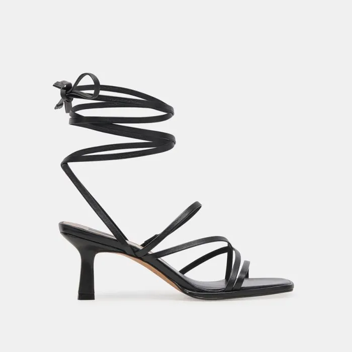 Dolce Vita Malabo Heels Black Leather Women Heels