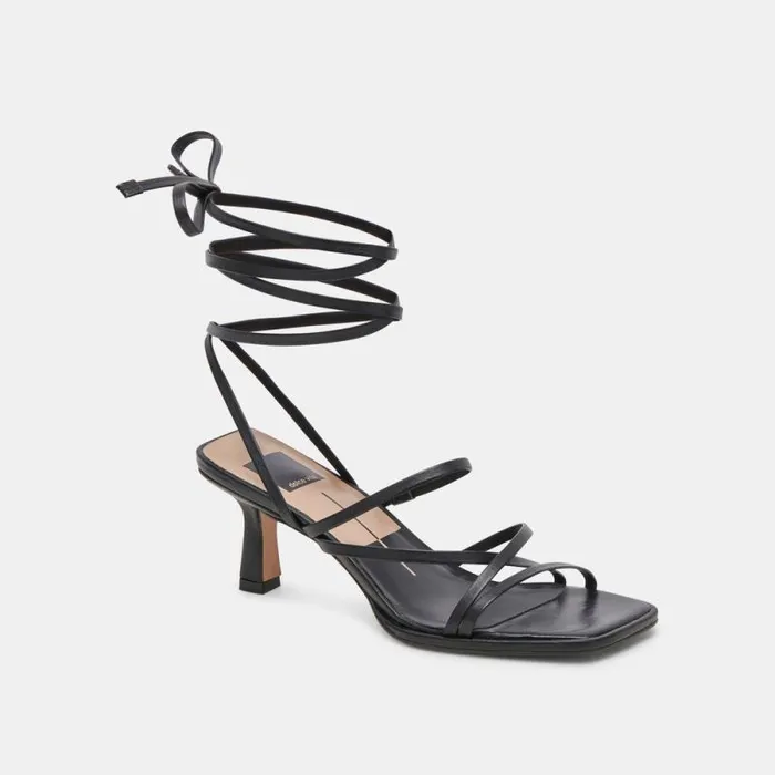 Dolce Vita Malabo Heels Black Leather Women Heels