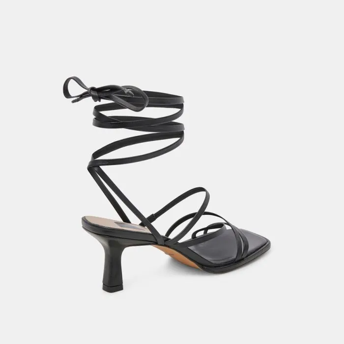 Dolce Vita Malabo Heels Black Leather Women Heels