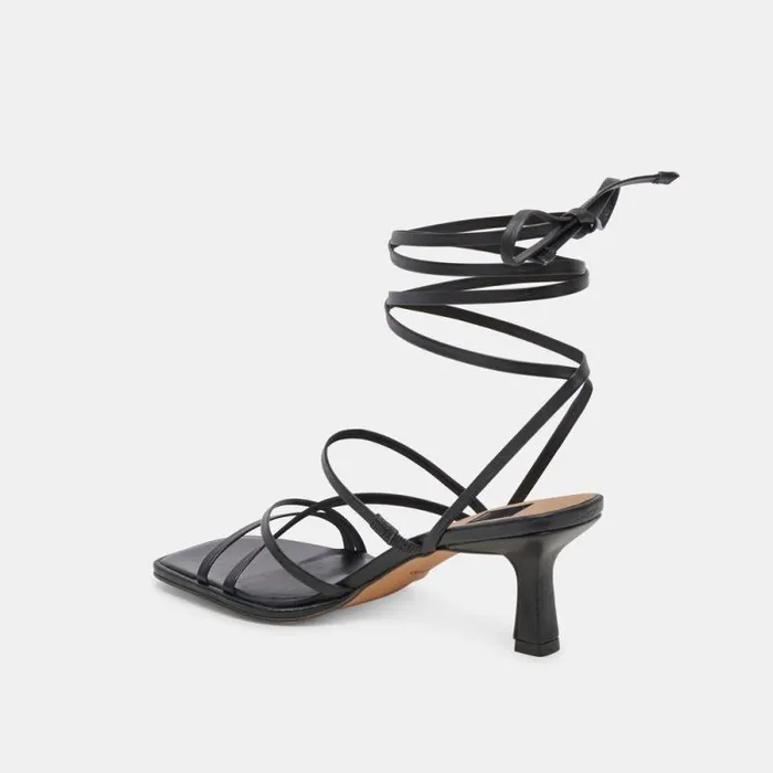 Dolce Vita Malabo Heels Black Leather Women Heels