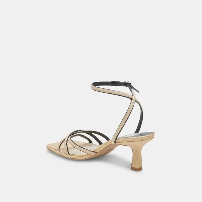 Dolce Vita Manji Braid Heels Black Natural Jute Women Heels