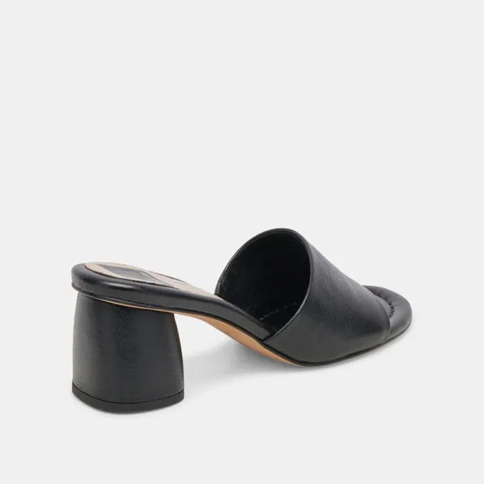 Dolce Vita Minny Dress Wide Heels Black Leather Women Sandals
