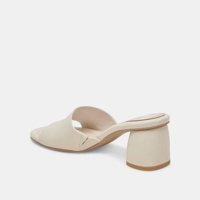 Dolce Vita Minny Dress Wide Heels Ivory Leather Women Heels