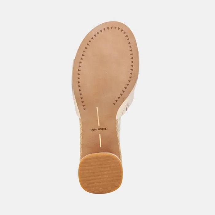 Dolce Vita Minny Raffia Heels Rose Gold Leather Women Heels