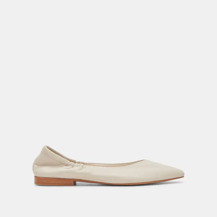 Dolce Vita Nadav Ballet Flats Ivory Leather Women Flats and Loafers
