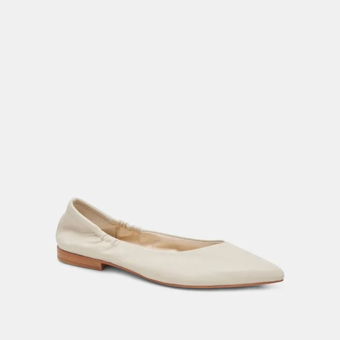 Dolce Vita Nadav Ballet Flats Ivory Leather Women Flats and Loafers