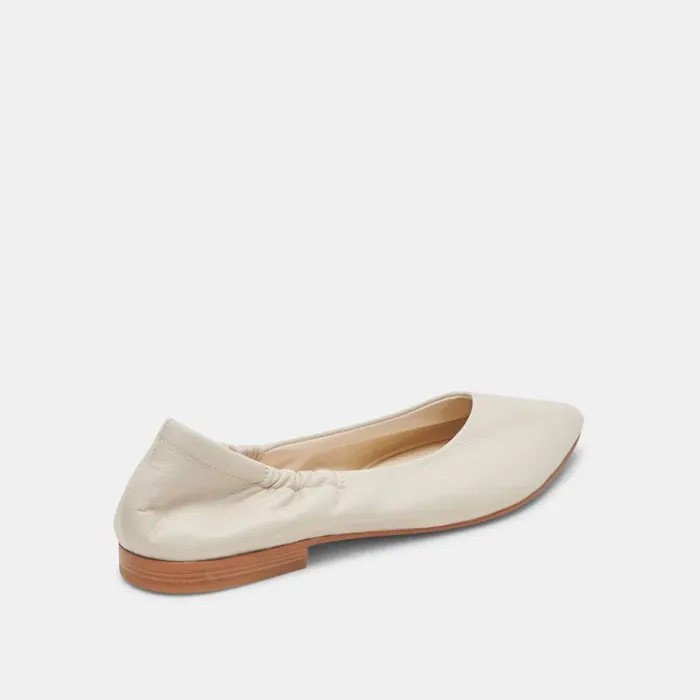 Dolce Vita Nadav Ballet Flats Ivory Leather Women Flats and Loafers