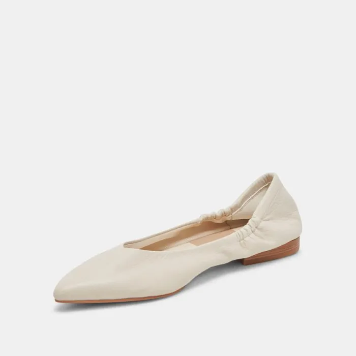 Dolce Vita Nadav Ballet Flats Ivory Leather Women Flats and Loafers