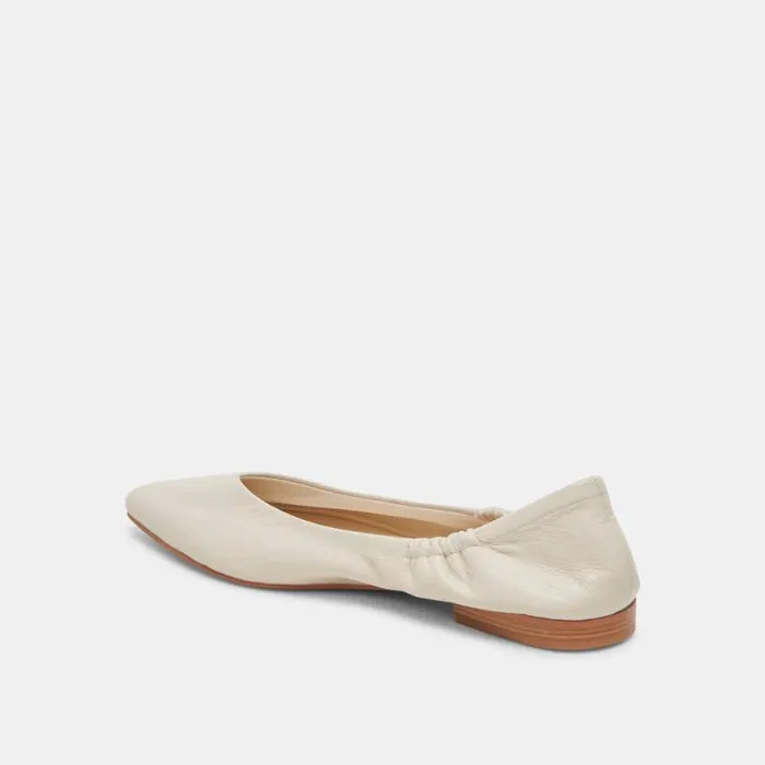 Dolce Vita Nadav Ballet Flats Ivory Leather Women Flats and Loafers
