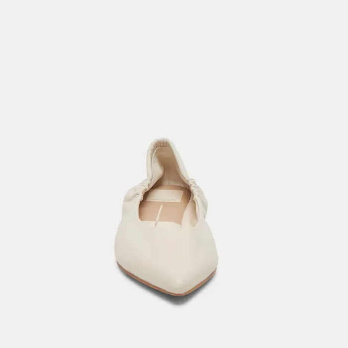 Dolce Vita Nadav Ballet Flats Ivory Leather Women Flats and Loafers
