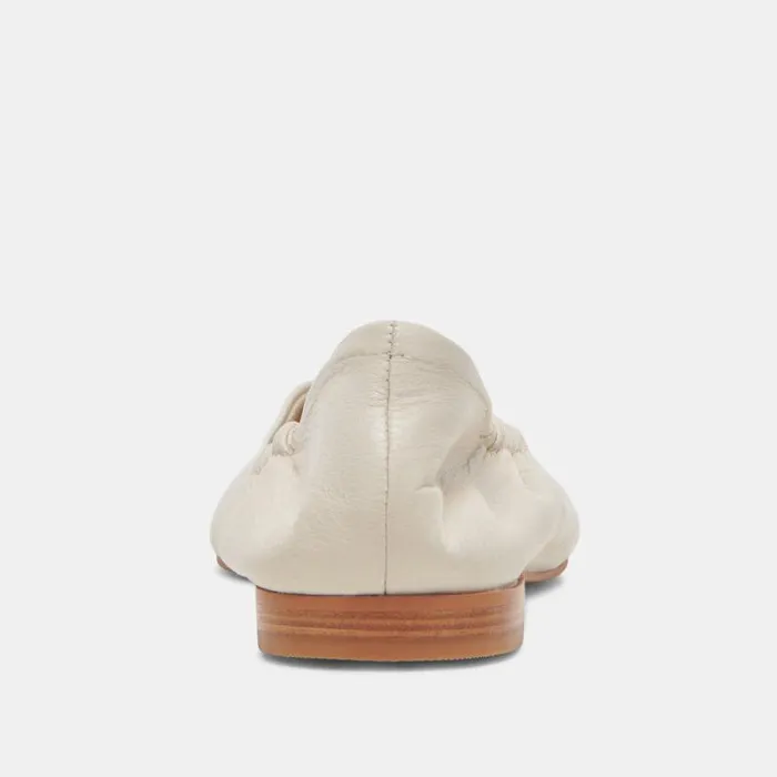 Dolce Vita Nadav Ballet Flats Ivory Leather Women Flats and Loafers