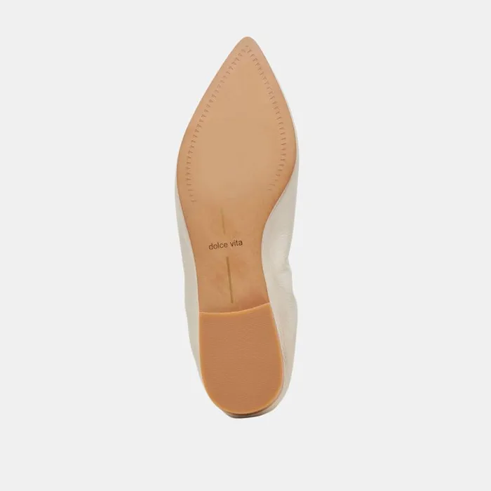 Dolce Vita Nadav Ballet Flats Ivory Leather Women Flats and Loafers