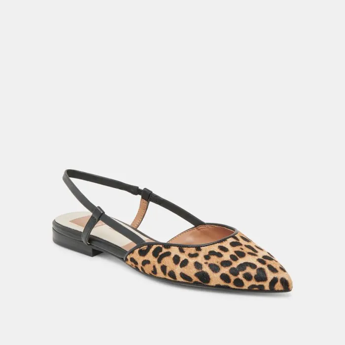 Dolce Vita Narah Flats Leopard Calf Hair Women Flats and Loafers