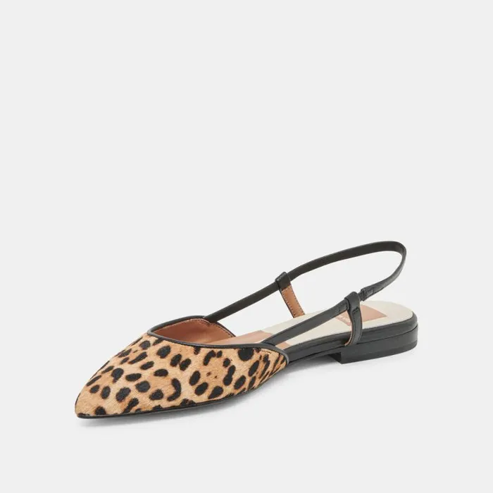 Dolce Vita Narah Flats Leopard Calf Hair Women Flats and Loafers
