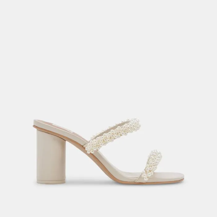 Dolce Vita Noel Heels Vanilla Pearls Women Sandals