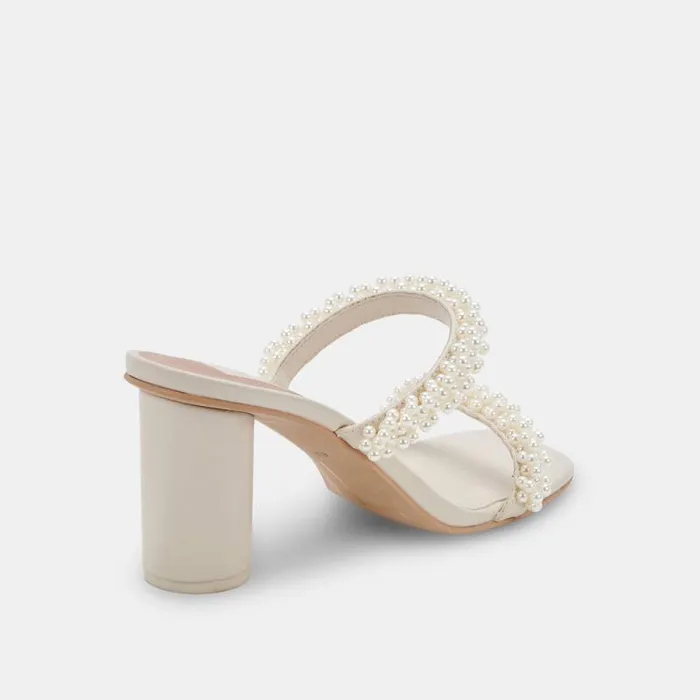 Dolce Vita Noel Heels Vanilla Pearls Women Sandals