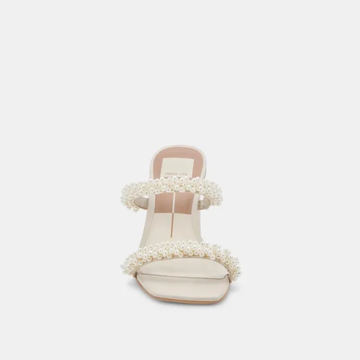 Dolce Vita Noel Heels Vanilla Pearls Women Sandals