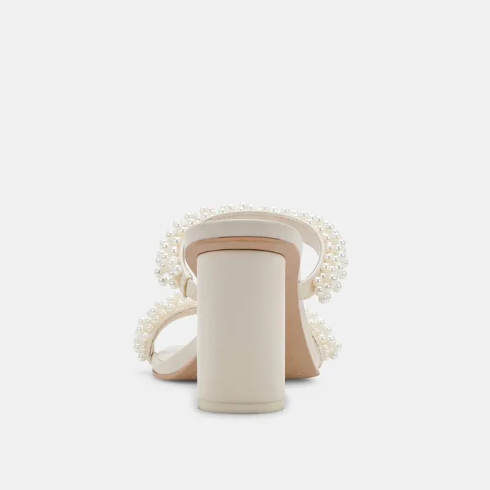 Dolce Vita Noel Heels Vanilla Pearls Women Sandals