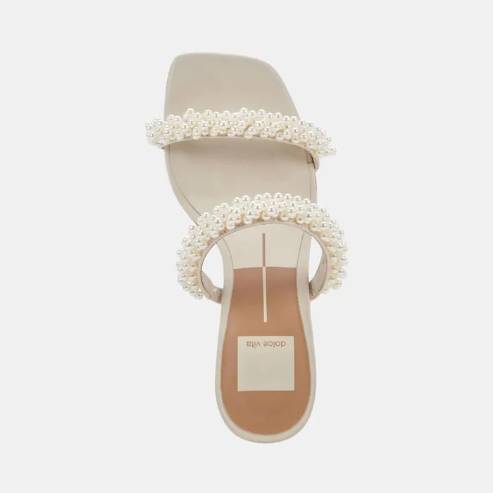 Dolce Vita Noel Heels Vanilla Pearls Women Sandals