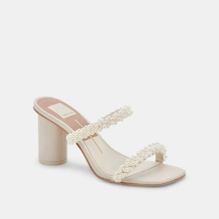 Dolce Vita Noel Heels Vanilla Pearls Women Sandals